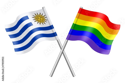 Free Download Flags: Uruguay and rainbow - GFXLoad