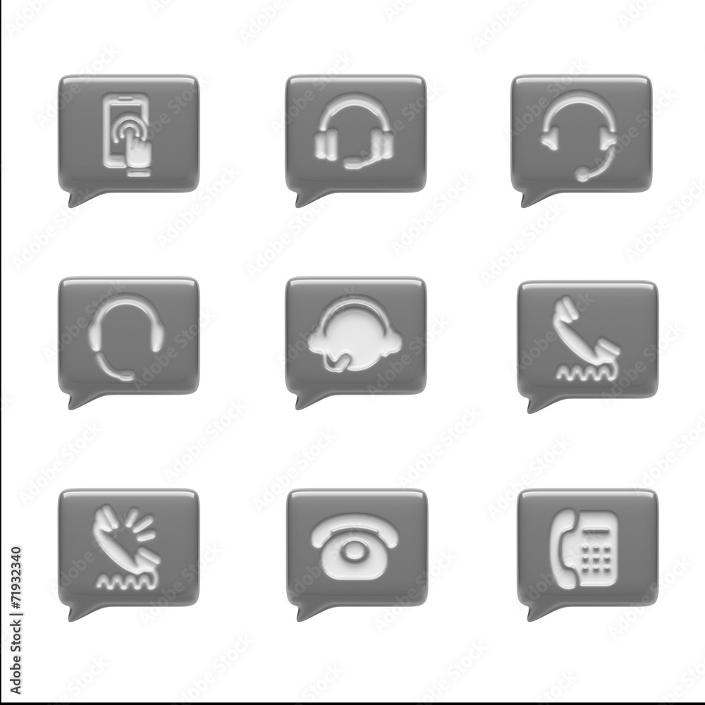 Contact Icons isolated on white Contact Icons isolated on white