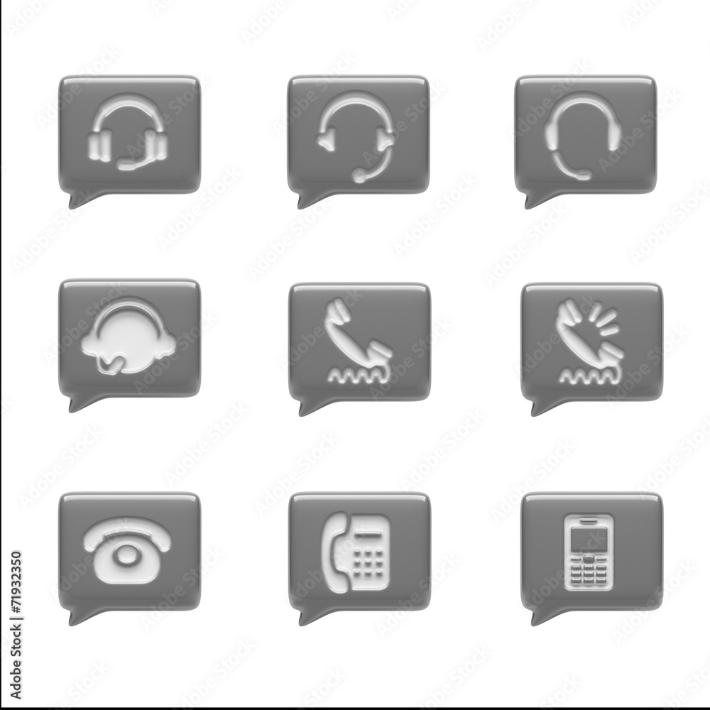 Contact Icons isolated on white Contact Icons isolated on white