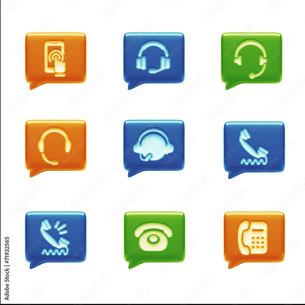 Contact Icons isolated on white Contact Icons isolated on white