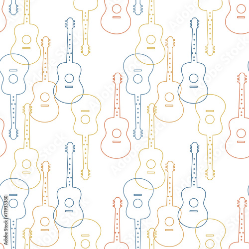 Music seamless patter with guitars vector illustration