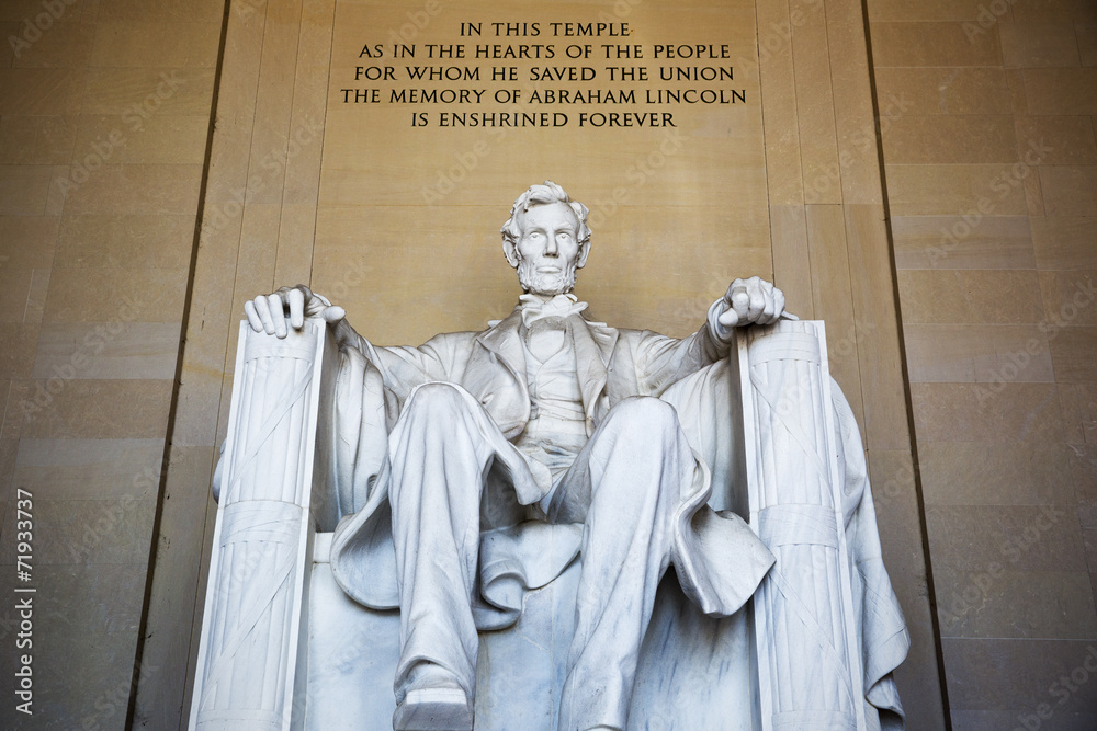 Abraham Lincoln statue, Lincoln memorial in Washington