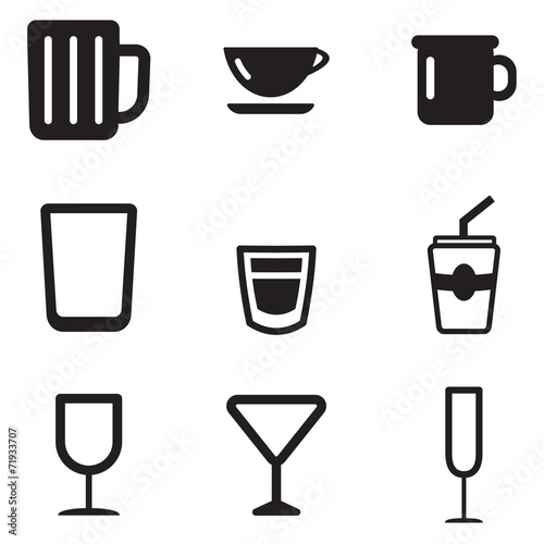 Wallpaper Mural Glass Or Cup Icons Torontodigital.ca