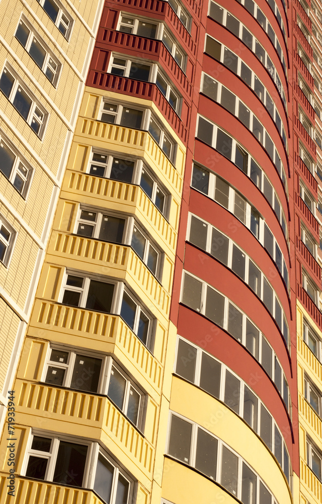 apartment house, Windows and balconies apartment house, Windows and balconies