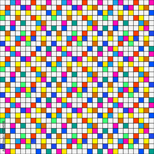 Abstract colorful squared seamless pattern.