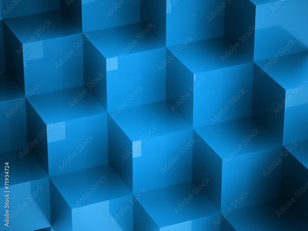 Blue cubes concept Blue cubes concept