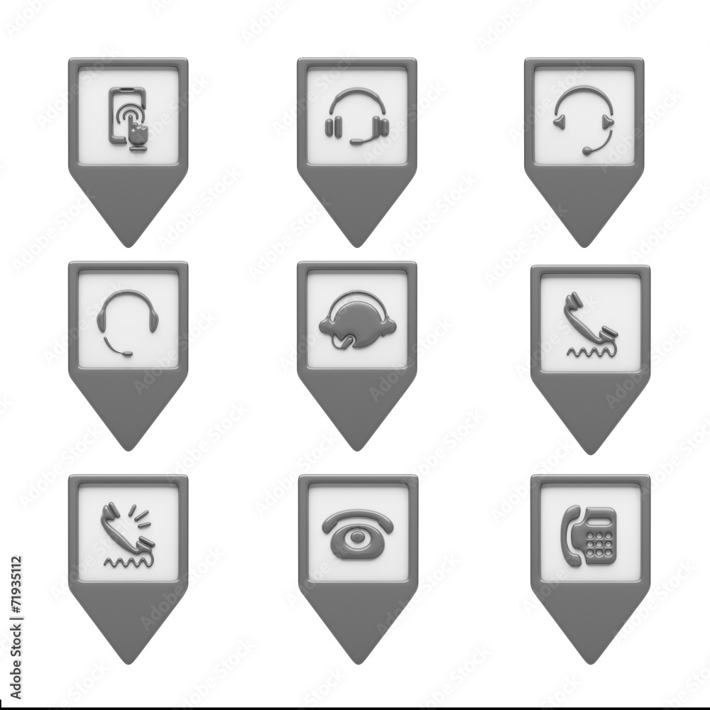 Contact Icons isolated on white Contact Icons isolated on white