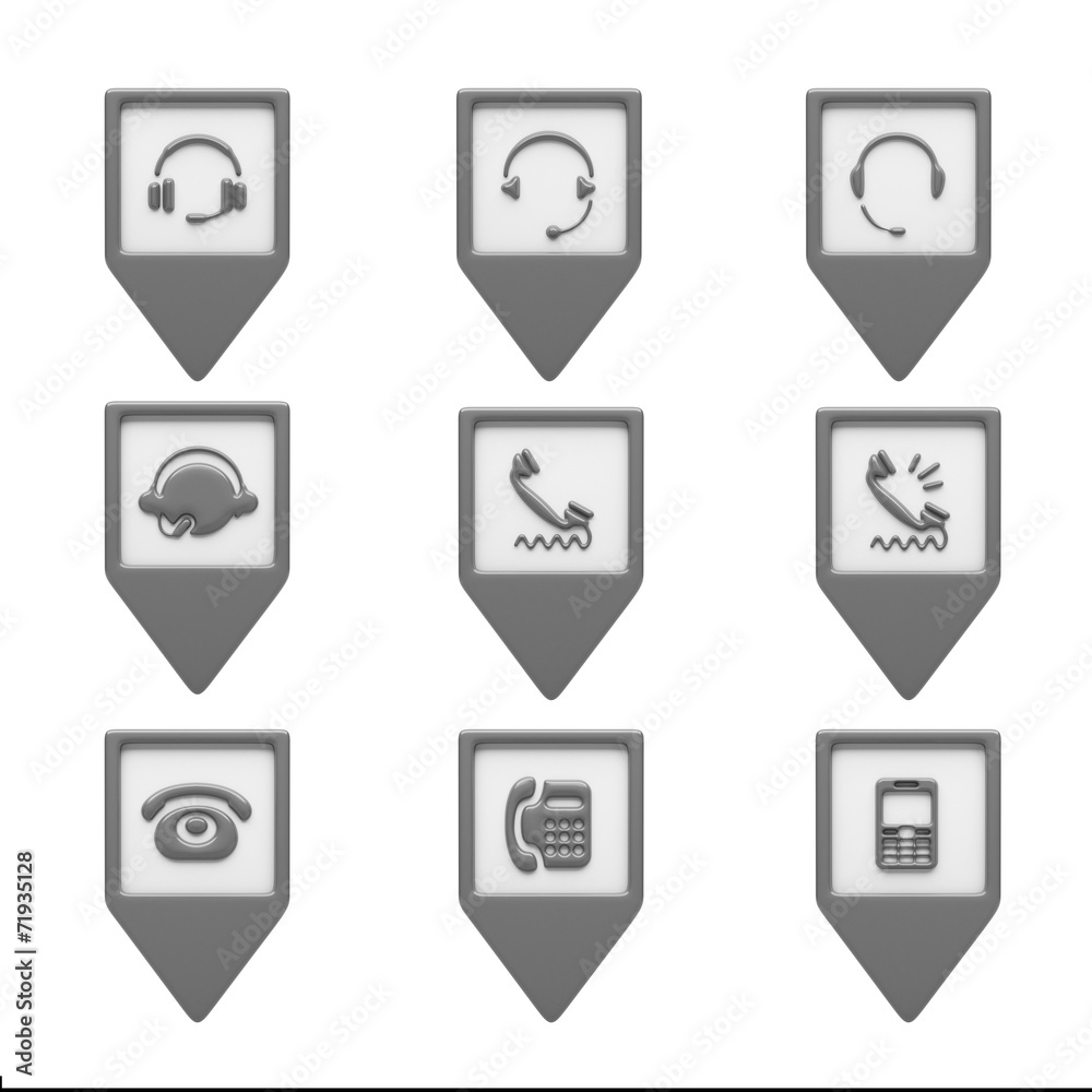 Contact Icons isolated on white Contact Icons isolated on white