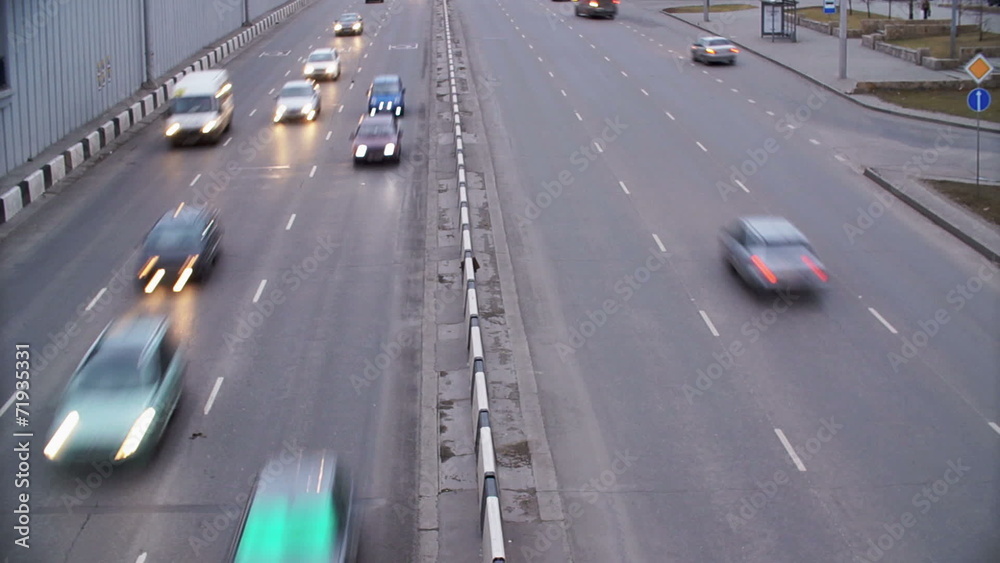 Traffic in the city. Time lapse. Traffic in the city. Time lapse.