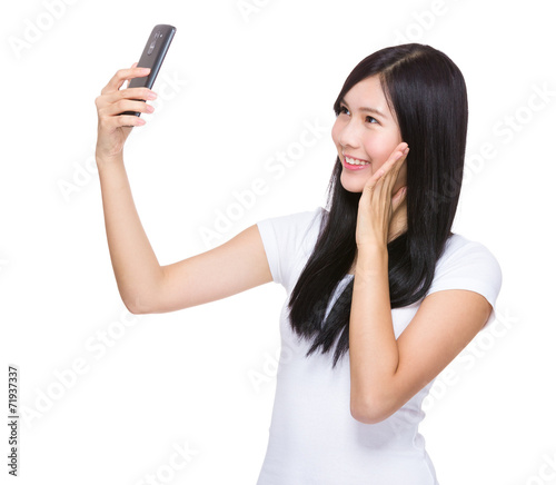 Woman take selfie