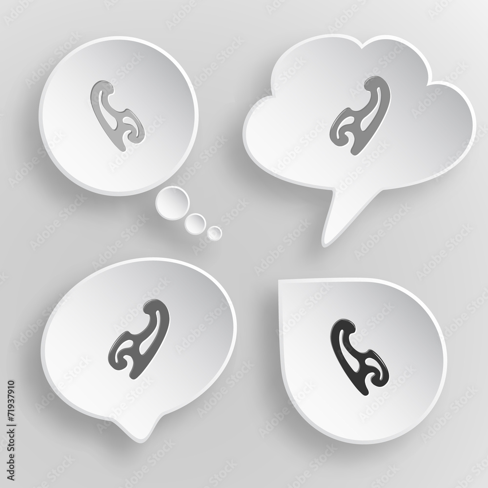 French curve. White flat vector buttons on gray background. French curve. White flat vector buttons on gray background.