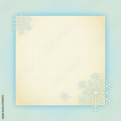 vintage notiz schneeflocken