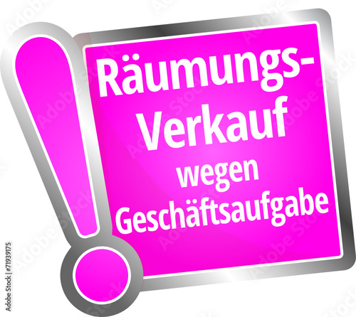 Räumungsverkauf wegen Geschäftsaufgabe