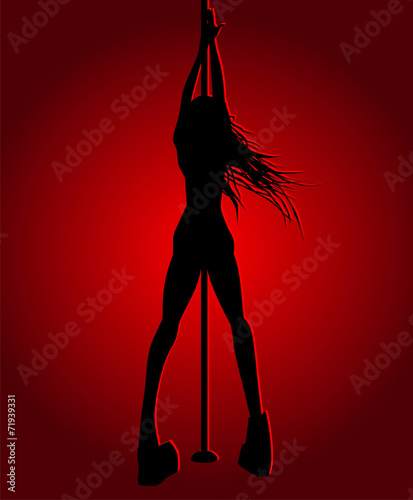 Romantic dancing girl in red light