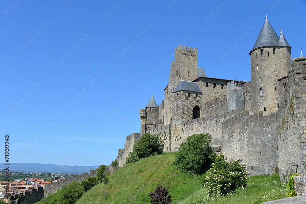 Die Westseite der Festung Carcassonne