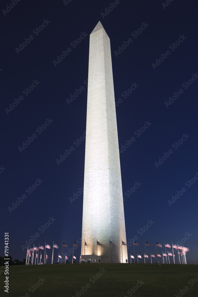 Washington monument at night, Washington
