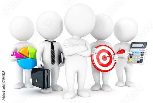 3d white people business concept
