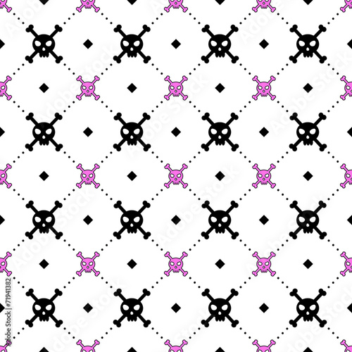 Girly skull and bones pattern