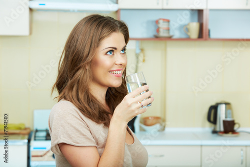 Woman with water glass