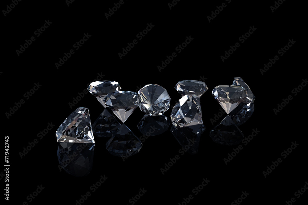 Diamonds on black background with space for text Diamonds on black background with space for text