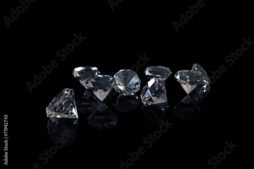 Diamonds on black background with space for text