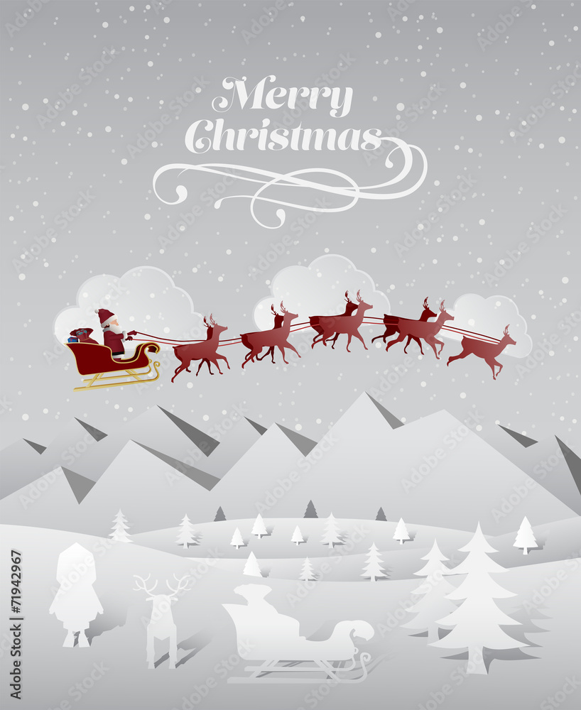 Christmas greeting message with flying santa Christmas greeting message with flying santa