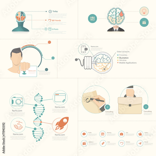 infographics elements for slide presentation and web  templates.