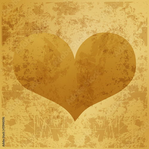 background golden heart