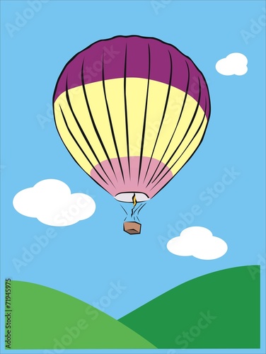 globo aerostático volando en el cielo