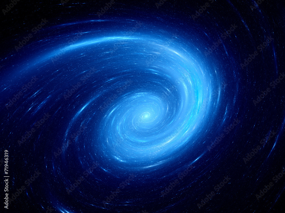 Obraz premium Blue glowing spiral galaxy