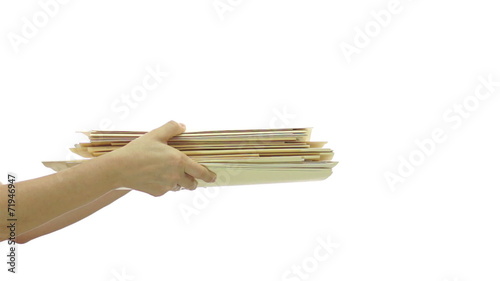 Passing Big Stack of File Folders