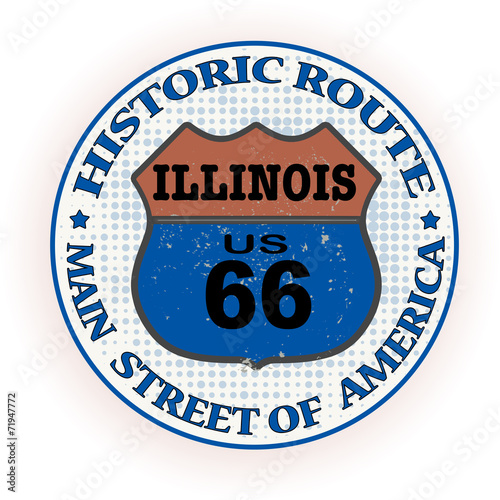 historic route illinois stamp