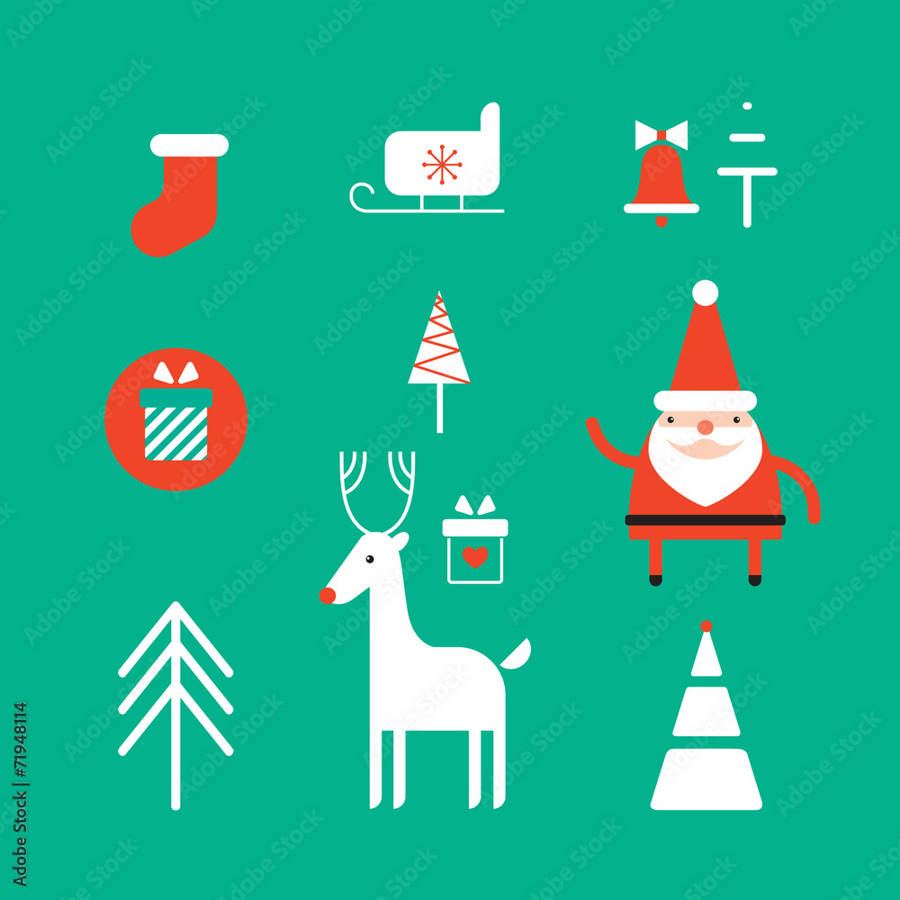 Christmas and New Year icon set Christmas and New Year icon set