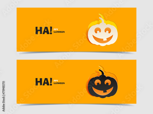 Black and wight smile pumpkin paper cut out