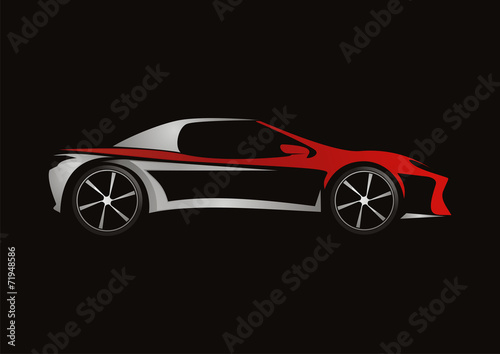 modern car automotive red design vector