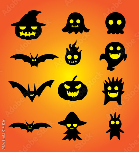 Ghost cartoon set for Halloween design pattern and other job