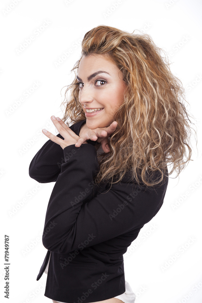 young woman with active expressions young woman with active expressions