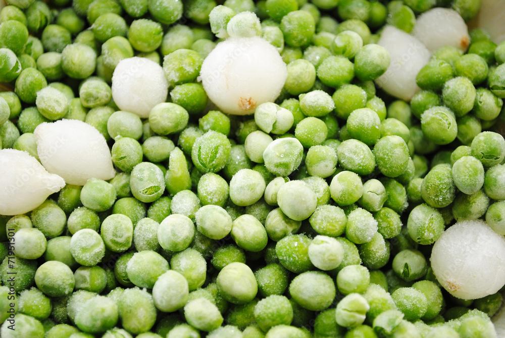 A Background of Frozen Peas and Onions A Background of Frozen Peas and Onions