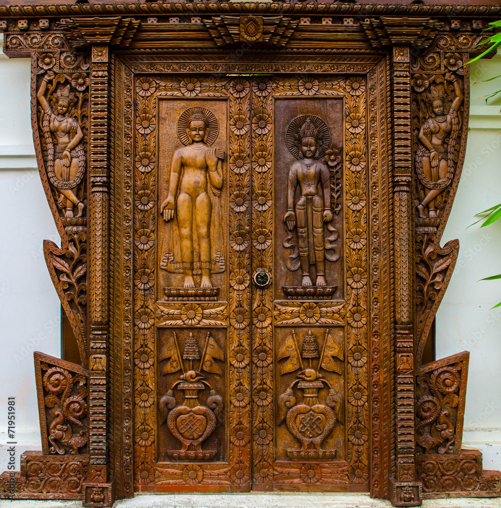Fototapeta Traditional wood door