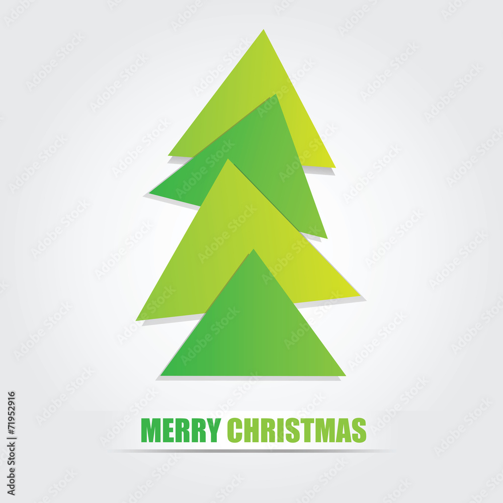 Fototapeta premium The simple geometric triangle form Christmas tree