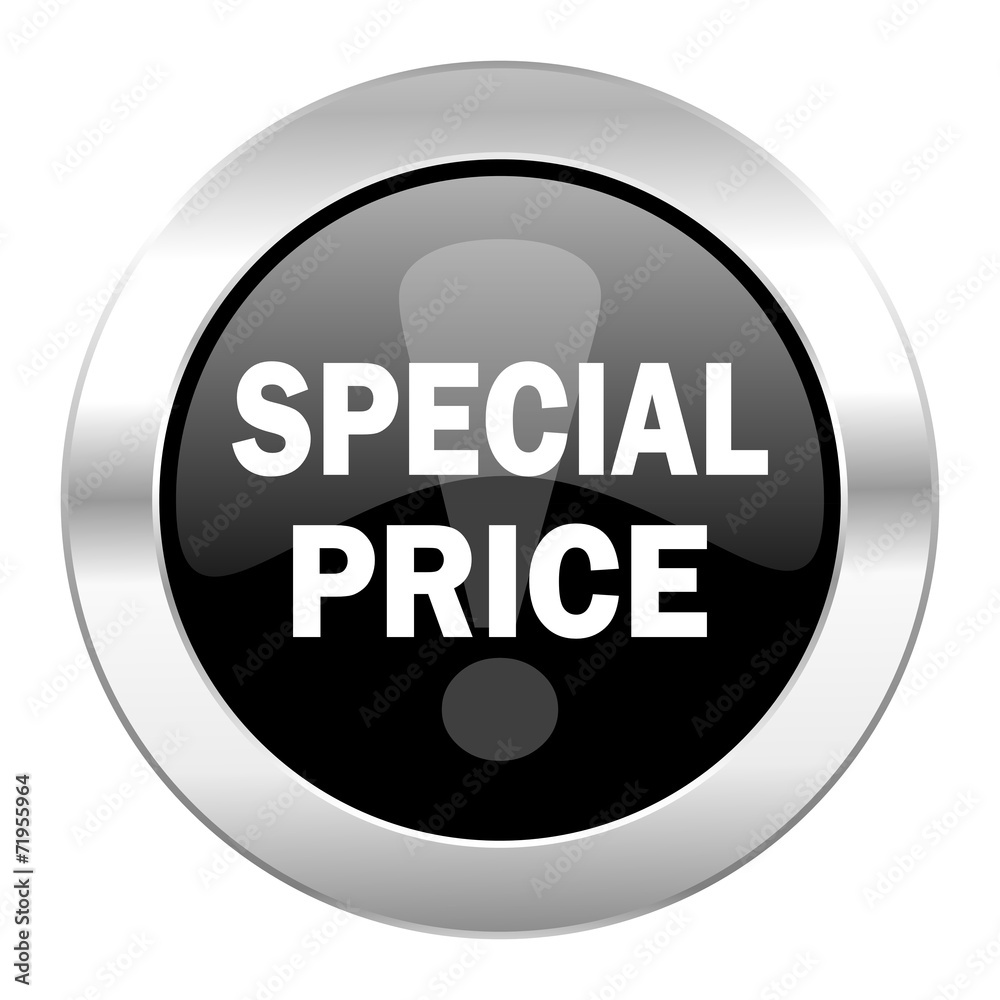 special price black circle glossy chrome icon isolated special price black circle glossy chrome icon isolated