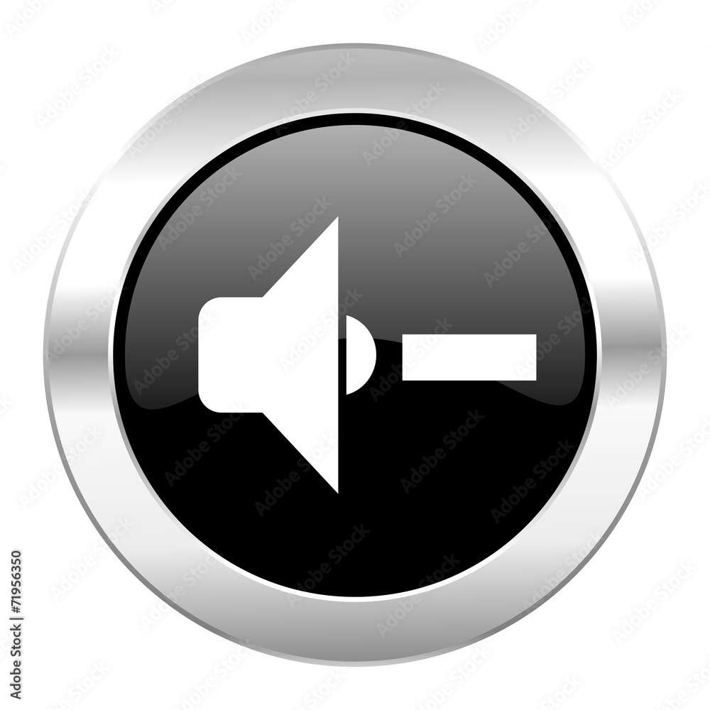 speaker volume black circle glossy chrome icon isolated speaker volume black circle glossy chrome icon isolated