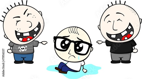 little nerd with glasses bullied