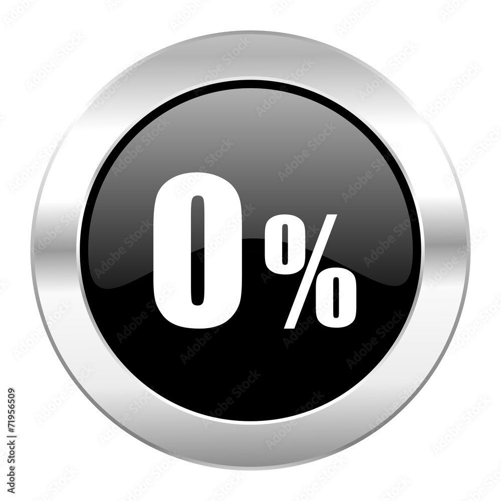 0 percent black circle glossy chrome icon isolated 0 percent black circle glossy chrome icon isolated