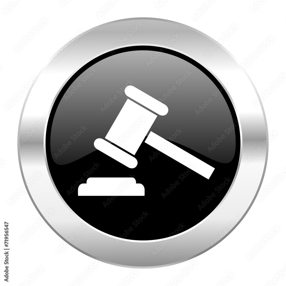 auction black circle glossy chrome icon isolated auction black circle glossy chrome icon isolated