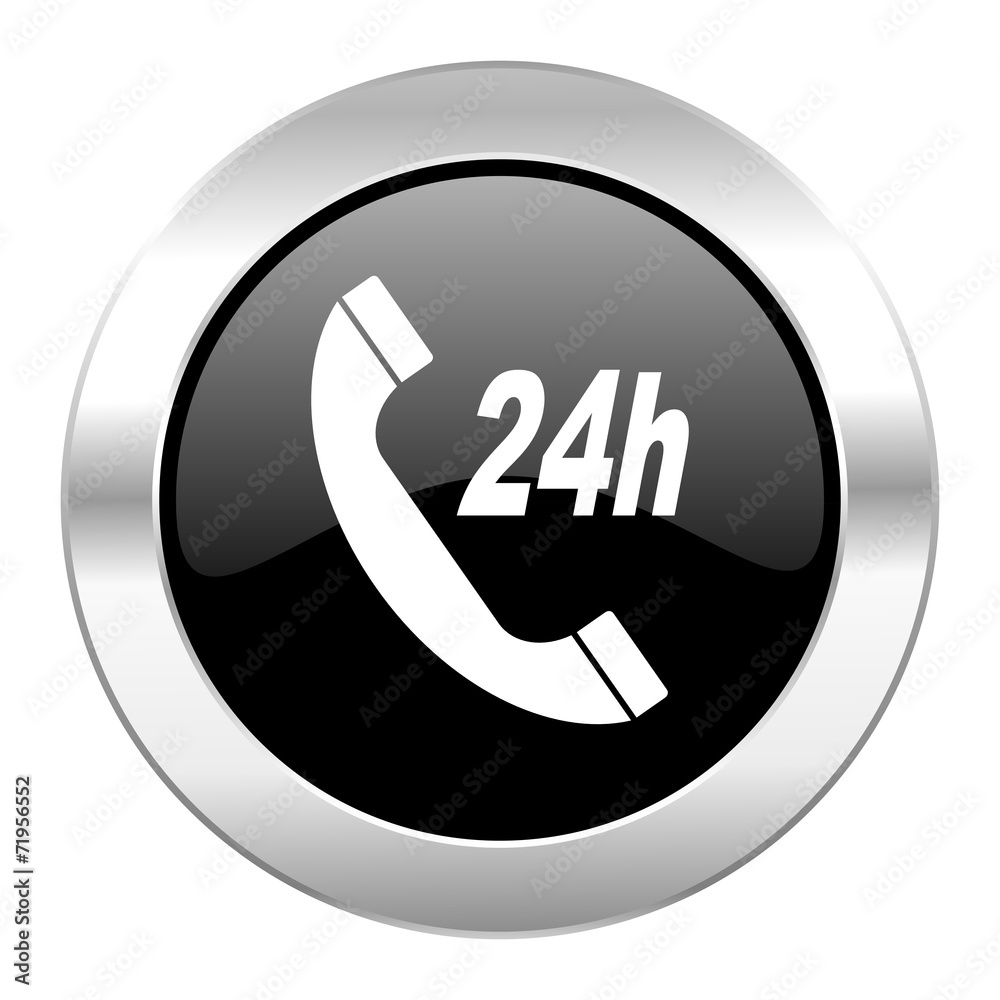service black circle glossy chrome icon isolated service black circle glossy chrome icon isolated