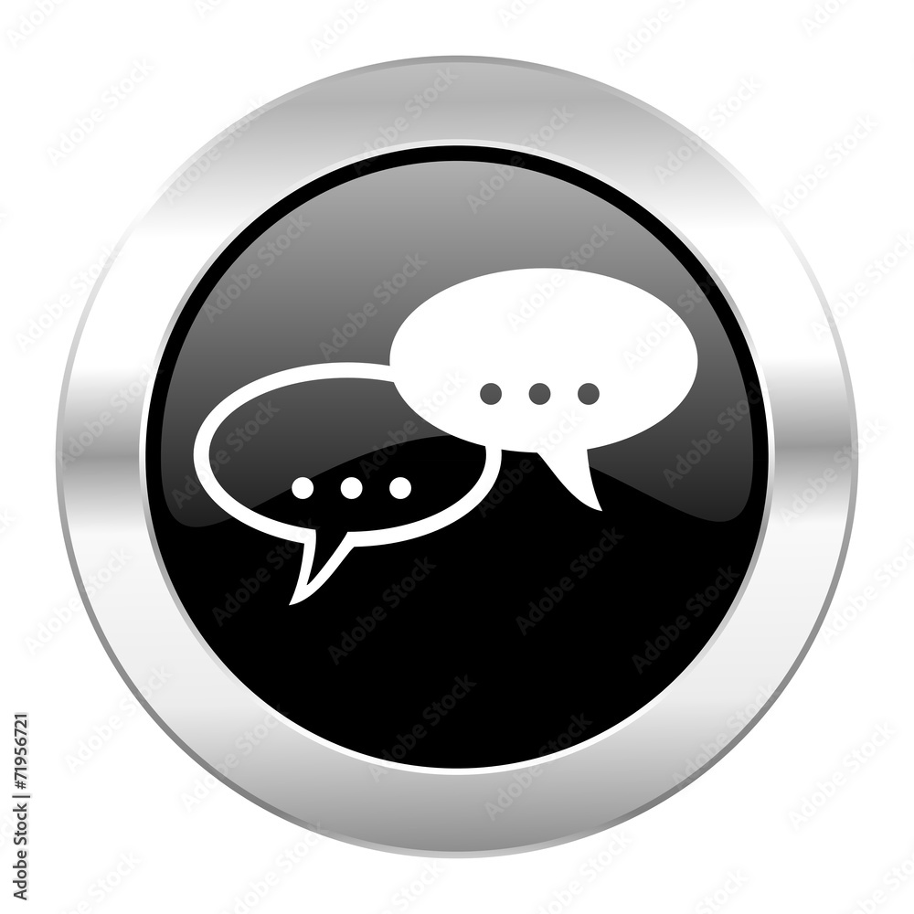 forum black circle glossy chrome icon isolated forum black circle glossy chrome icon isolated