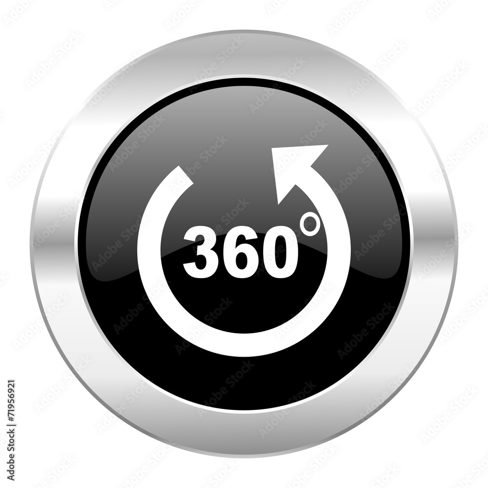 panorama black circle glossy chrome icon isolated panorama black circle glossy chrome icon isolated