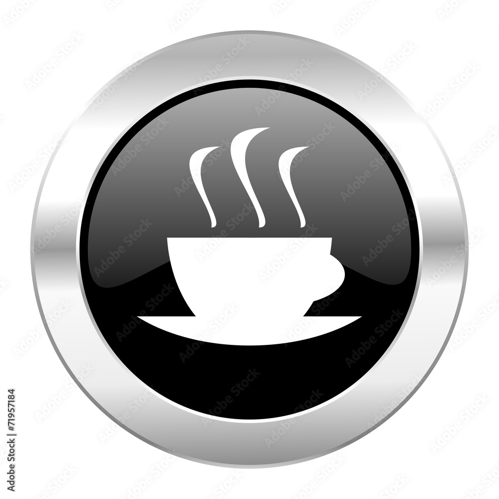 espresso black circle glossy chrome icon isolated espresso black circle glossy chrome icon isolated