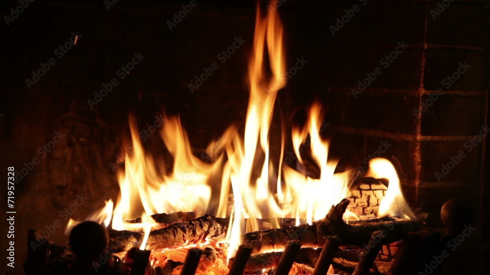 burning fire in the fireplace burning fire in the fireplace